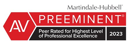 Martindale-Hubbell | AV Preeminent | Peer rated for highest level of professional Experience 2023